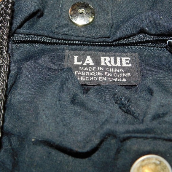 Black Crochet Bag by La Rue snap closure - Picture 2 of 4